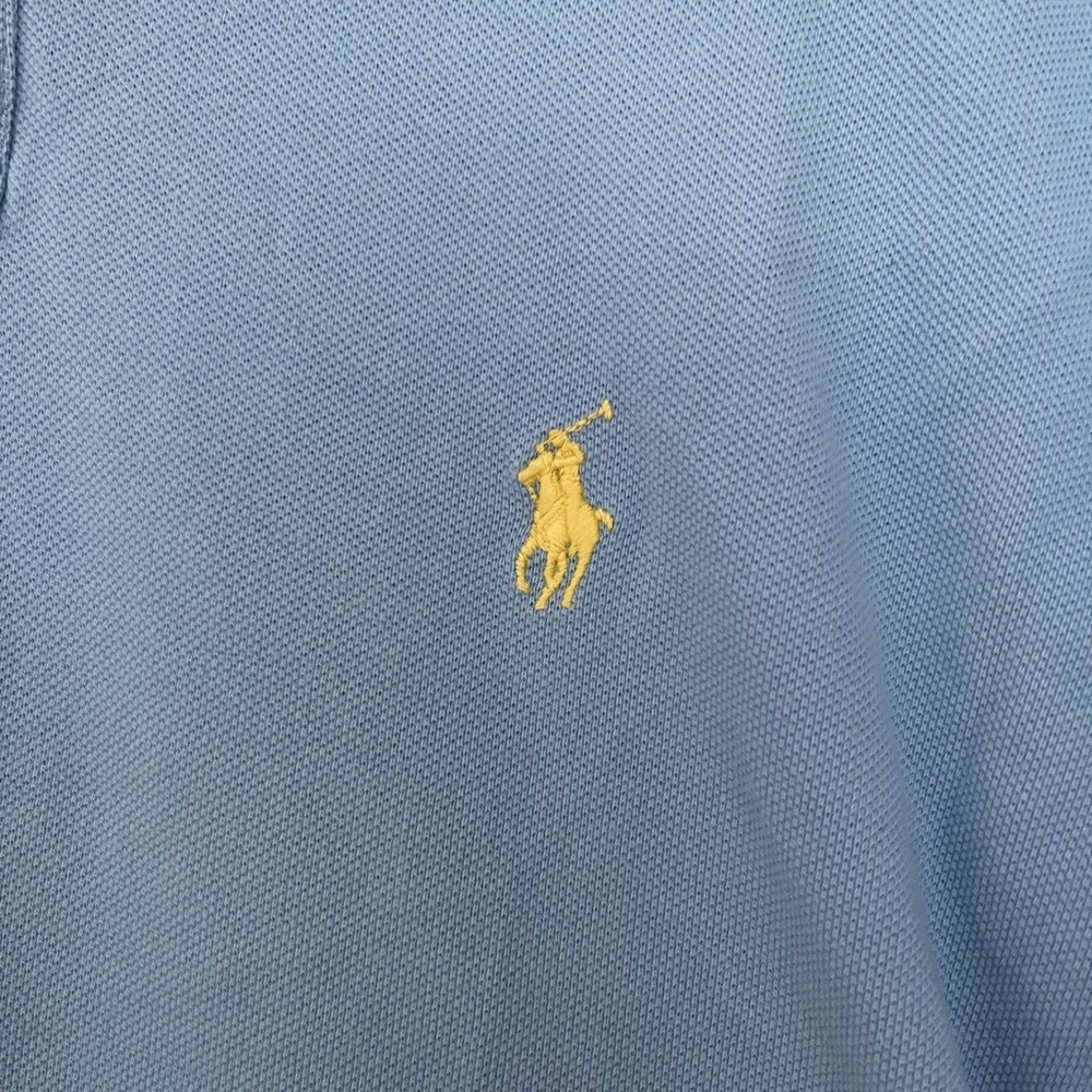 Polo Ralph Lauren Custom Fit Polo Shirt Men’s Large Light Blue Pony Logo Modern - Picture 3 of 5